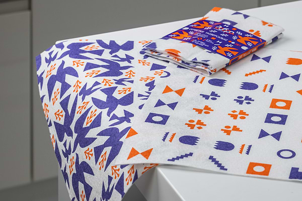 Фото - Серветка побутова Добра господарочка колекція Вибійка універсальні 2 шт Білі з принтом (4820086524032)