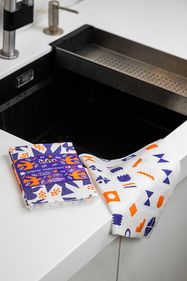 Фото - Серветка побутова Добра господарочка колекція Вибійка універсальні 2 шт Білі з принтом (4820086524032)