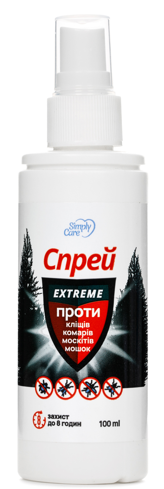 Спрей от насекомых Simply Care против комаров и клещей Экстрим 100 мл №1 (4820159840236)