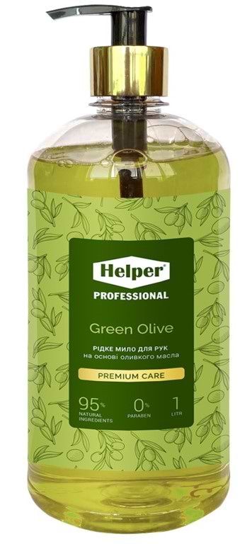 Фото - Рідке мило для рук Helper Professional Преміум Green Olive 1000 мл (4820183972965)