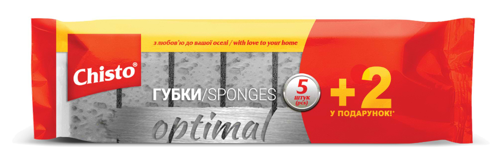 Губка для мытья посуды полиуретановая Chisto OPTIMAL 7 шт. (4820204702625) - Фото 1