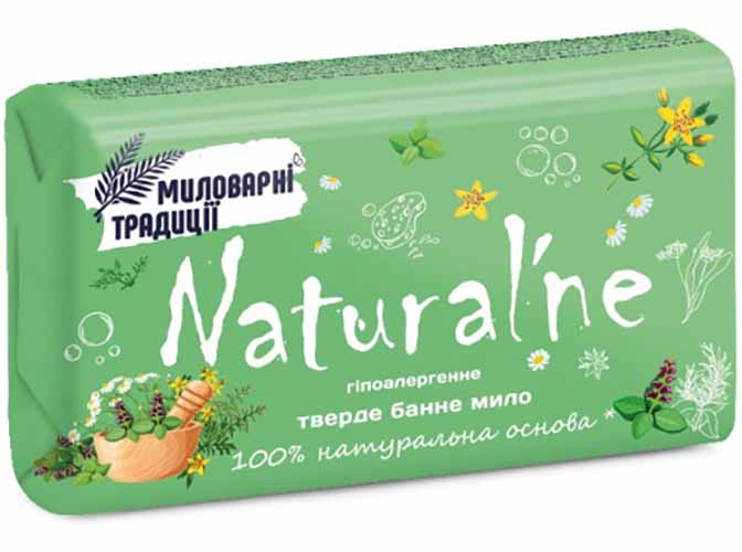 Фото - Твердое мыло Миловарні традиції Банне. Натуральное 140 г (4820263231357)