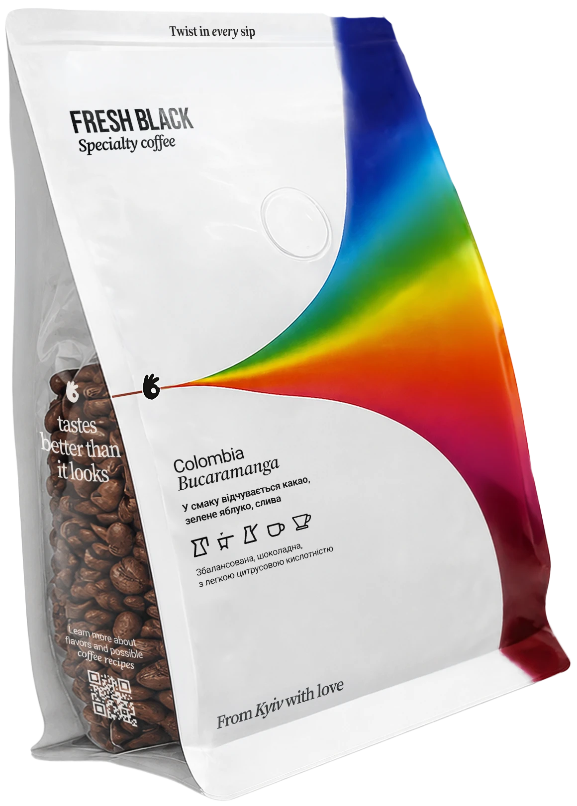 Кава в зернах Fresh Black mono Colombia Bucaramanga espresso 1кг