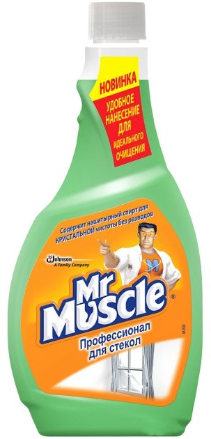 Засіб для чищення скла SC Johnson Mr. Muscle Профессионал с нашатырным спиртом 500 мл Зеленый (4823002000160) - Фото 1