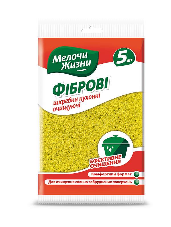 Фото - Губка для мытья посуды полиуретановая MZ Скребок фибровый 5 шт