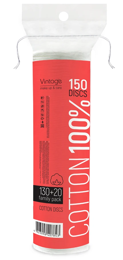 Ватные диски Vintage 130+20 шт. (4823098407843)