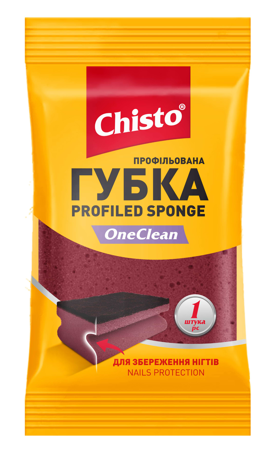 Купить Губка для мытья посуды полиуретановая Chisto OneClean (4823098415428) - Фото 1 Губка для мытья посуды полиуретановая Chisto OneClean (4823098415428) - Фото 1