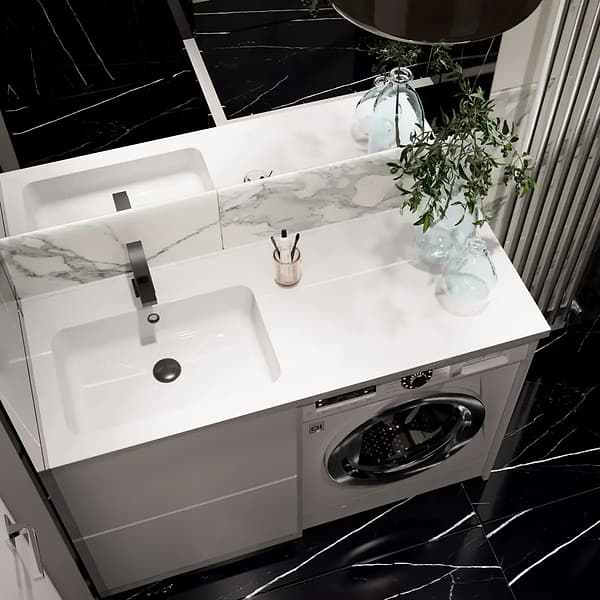 Фото - Раковина для ванної+змішувач Adamant FLATE 120L з сифоном Click-Clack 94824296208601)