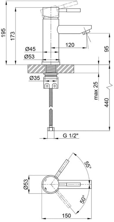 Фото - Раковина для ванної+змішувач Adamant FLATE 120L з сифоном Click-Clack 94824296208601)