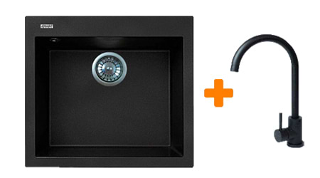 Купить Мойка кухонная+смеситель Adamant Univer черный (4824296912103) - Фото 1 Мойка кухонная+смеситель Adamant Univer черный (4824296912103) - Фото 1