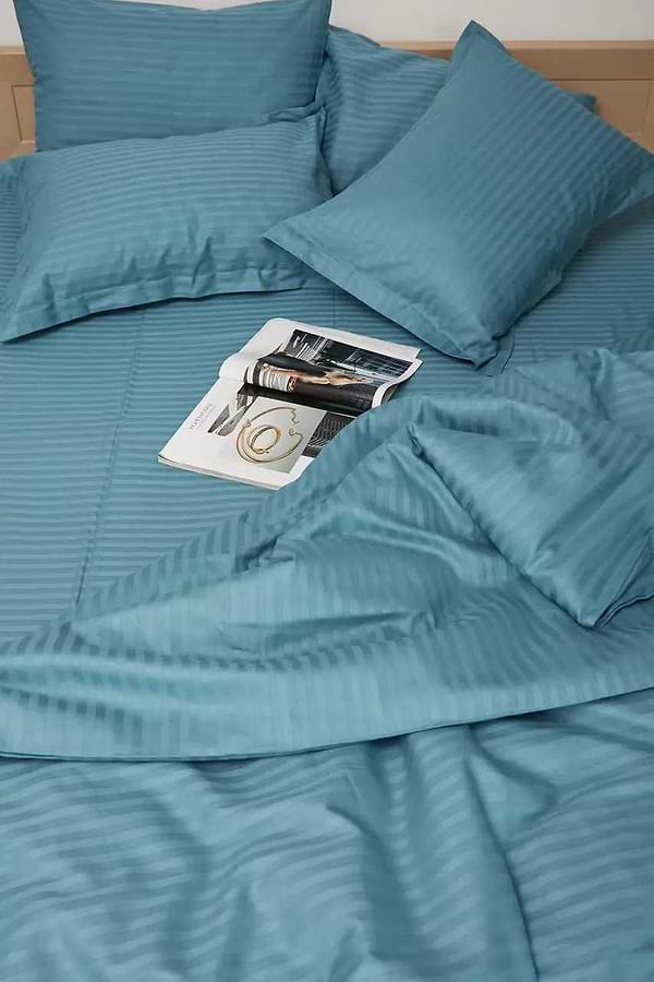 Фото - Пододеяльник полуторный евро Moon&Star Satin Stripe Stripe Green 160x220 см (MS-870000431)