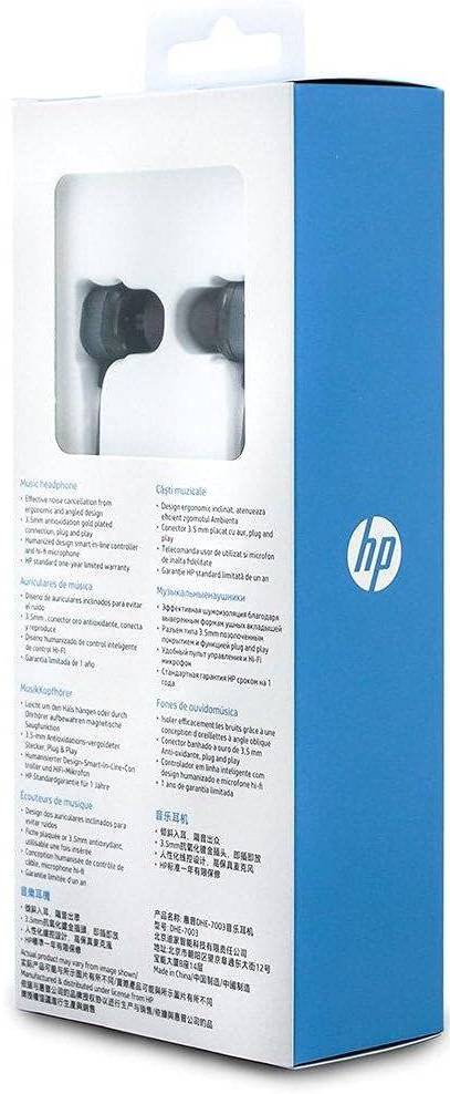 Фото - Наушники вкладыши проводные HP DHE-7003 Volume Control Black