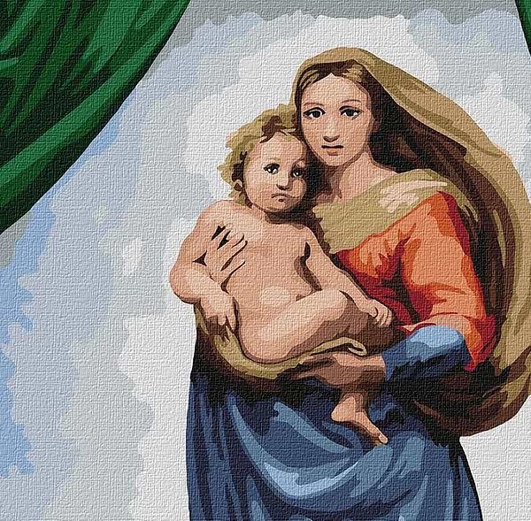 Фото - Картина за номерами Ideyka "Сикстинська мадонна" 40х50см (KHO4868)