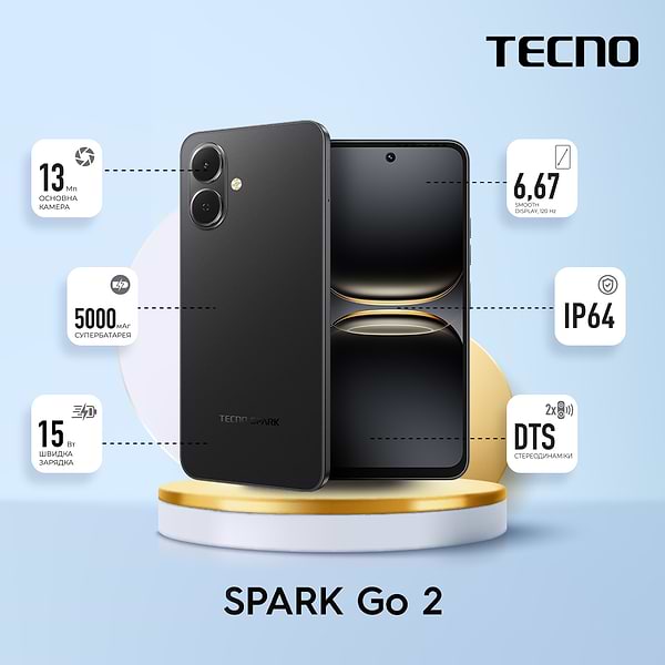 Фото - Смартфон Tecno Spark Go 2 3/64Gb Ink Black (KM4)