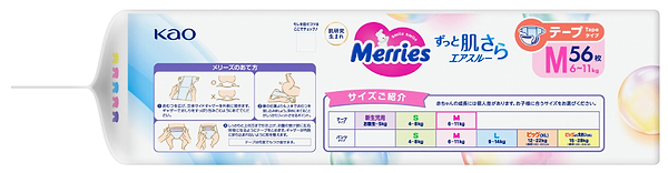 Фото - Одноразовые подгузники MERRIES Размер M (6-11 кг.), 56 шт.(438600)