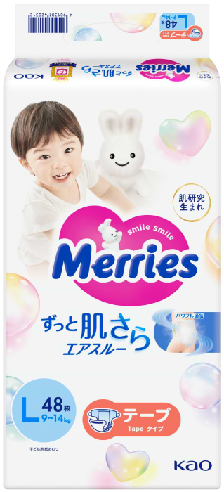 Фото - Одноразовые подгузники MERRIES Размер L (9-14 кг.), 48 шт. (439705)