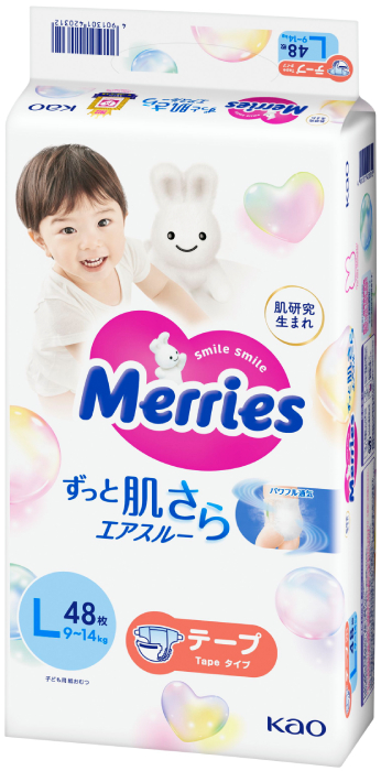 Фото - Одноразовые подгузники MERRIES Размер L (9-14 кг.), 48 шт. (439705)