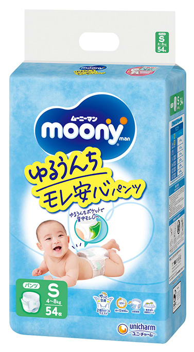 Одноразові підгузки-трусики Moony Розмір 2 (4-8 кг), 54 шт. (4903111137275)