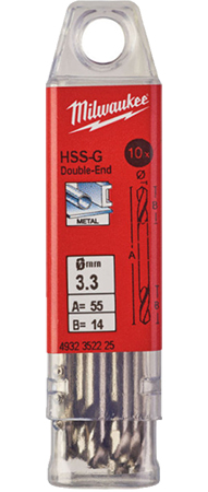 Свердло Milwaukee HSS-G DIN 1412 C 3,3х49х12 мм 10 шт. (4932352225)