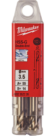 Свердло Milwaukee HSS-G DIN 1412 C 3,5х52х14 мм 10 шт. (4932352226)