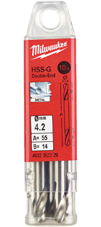 Свердло Milwaukee HSS-G DIN 1412 C 4,2х55х14 мм 10 шт. (4932352229)