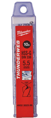 Свердло Milwaukee THUNDERWEB HSS-G DIN338 5,5x93х57 мм 10 шт. (4932352389)