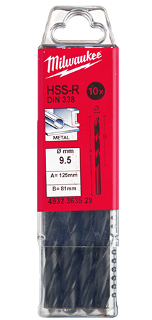 Фото - Сверло Milwaukee HSS-R DIN338 9,5х125х81 мм 10 шт. (4932363529)