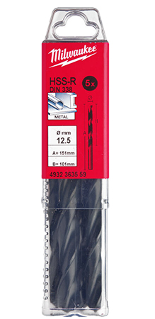 Свердло Milwaukee HSS-R DIN338 12,5х151х101 мм 5 шт. (4932363559)