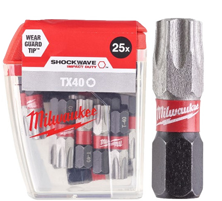 Біта для викрутки Milwaukee Shockwave TX40 25 мм 25 шт. (4932430889)