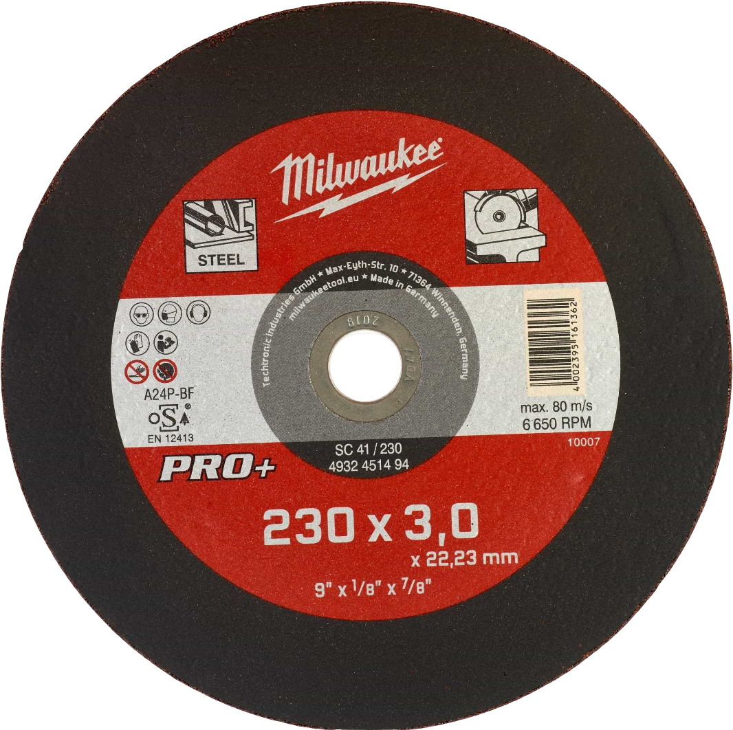 Круг відрізний по металу Milwaukee PRO+ 230х3х22.23 мм (4932451494)
