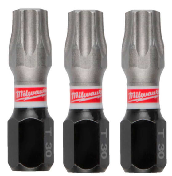 Набір біт для викрутки Milwaukee SHOCKWAVE TX30 25 мм 3шт. (4932500366)