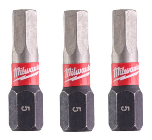 Біта для викрутки Milwaukee SHOCKWAVE Hex5 25 мм 3 шт. (4932500381)