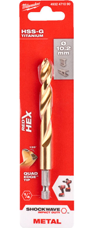 Свердло Milwaukee RedHEX SHOCKWAVE HSS-TiN 11,5х126х81 мм 5 шт. (4932500416)