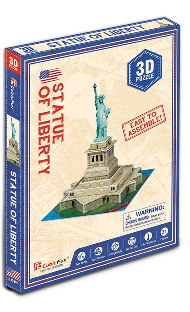 Фото - 3D пазлы Cubic Fun "Статуя Свободы" серия мини (S3026h)