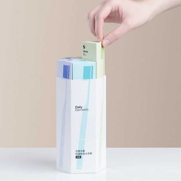 Фото - Зубная щетка Xiaomi Everyday Elements Set of Antibacterial Toothbrushes 6pcs