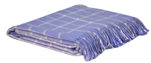 Фото - Плед полуторний Ярослав вовна мериноса 140х200 диз.клітинка 3к (49642)