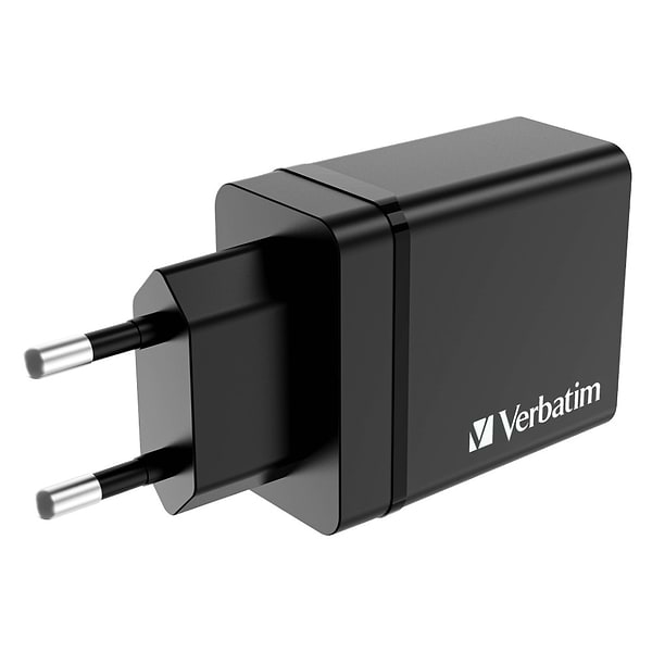 Фото - Мережевий зарядний пристрій Verbatim USB 30 Вт PD 3.0 і QC 3.0 4-ports Black (49700)
