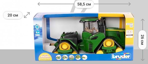 Фото - Наземна будівельна техніка BRUDER Трактор John Deere 9620RX на гусеницях 1:16 (04055)
