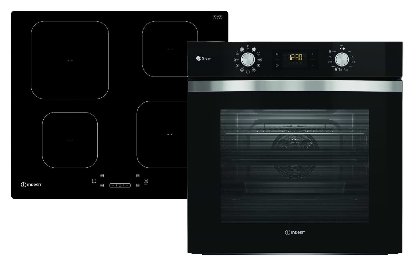 Духовой шкаф + варочная панель индукционная Indesit IFWS 4841 JH BL+IS 83Q60 NE - Фото 1