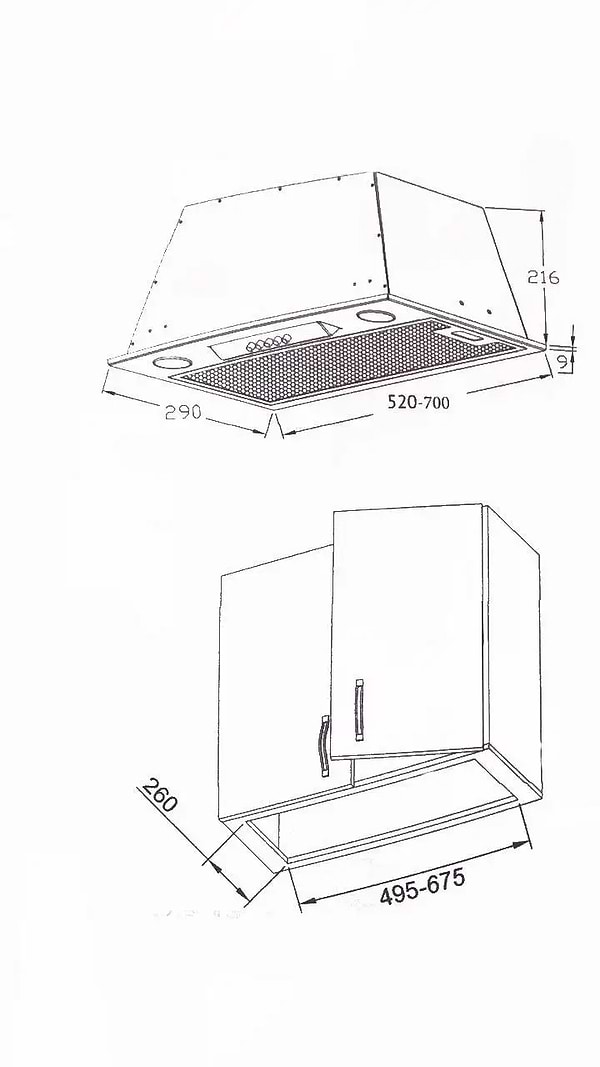 Фото - Витяжка вбудована Borgio BBG (TR) 5850 White Glass SU 850