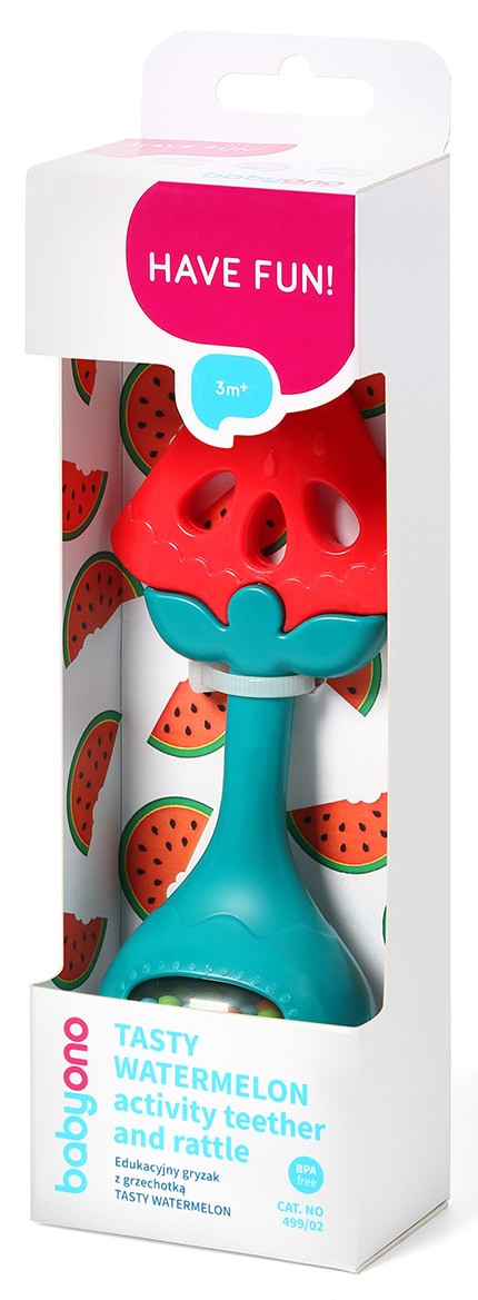 Фото - Прорізувач BabyOno з брязкальцем Кавунчик (499/02)