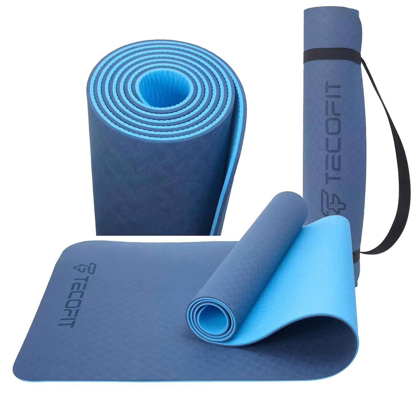 Килимок для йоги та фітнесу TECOFIT Dual Color TPE Mat 183х61х0.6 см (TOP18013825/6) - Фото 1