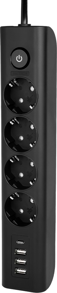 Фото - Мережевий фільтр Ultra PB70431 (4 роз., 3 USB, 1 Type-C, 2,5м) Чорний