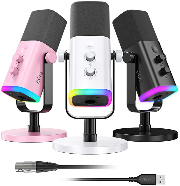 Фото - Микрофон для компьютера проводной Fifine AM8P USB/XLR Pink