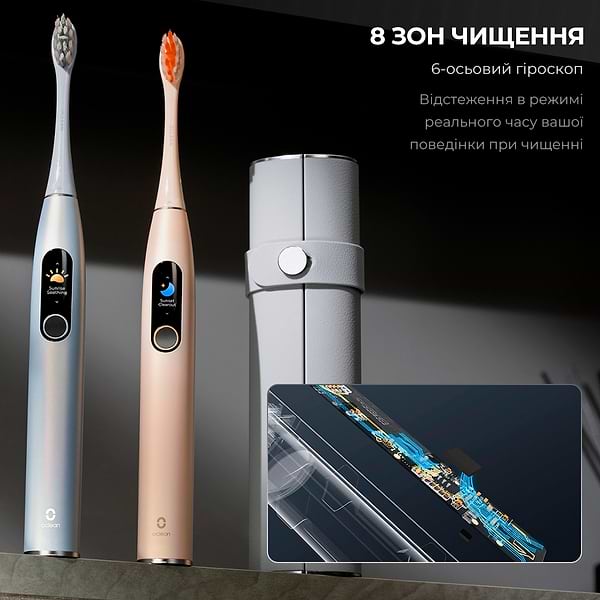 Фото - Зубна щітка електрична Oclean X Pro Digital Electric Toothbrush Champagne Gold (6970810552553)