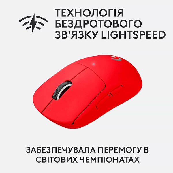 Фото - Миша бездротова ігрова Logitech G Pro X Superlight Red (910-006784)