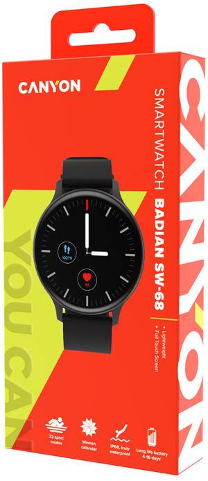 Фото - Смарт-годинник Canyon Badian SW-68 Black (CNS-SW68BB)