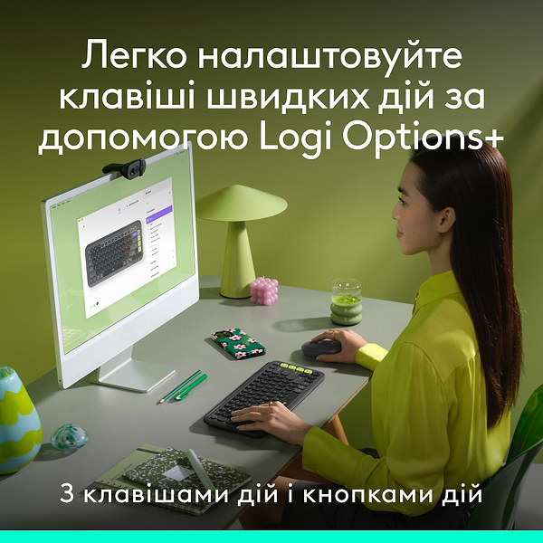 Фото - Клавиатура+мышь беспроводная Logitech POP Icon COMBO Graphite UKR (920-013156)
