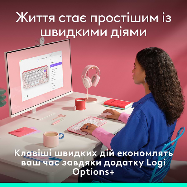 Фото - Клавіатура бездротова Logitech POP Icon Keys Rose (920-013073)