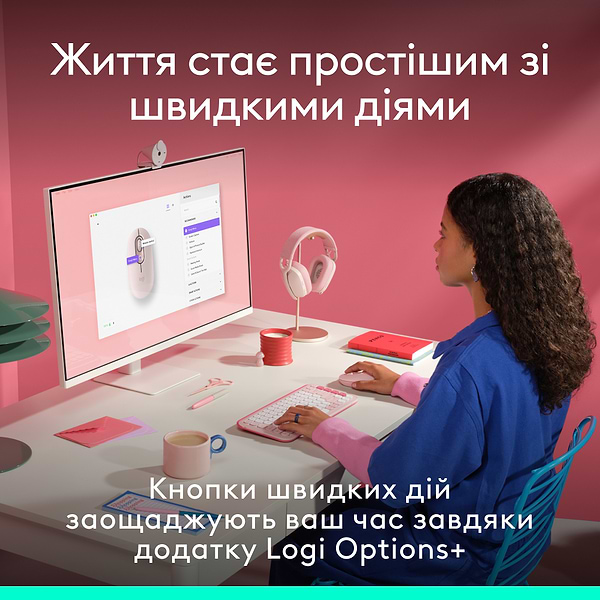 Фото - Миша бездротова Logitech POP Mouse with emoji Rose (910-007413)